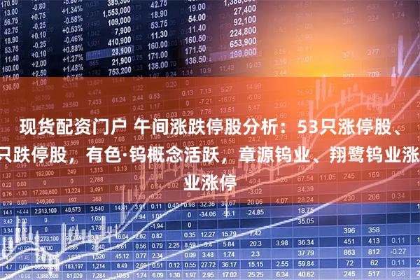 现货配资门户 午间涨跌停股分析：53只涨停股、9只跌停股，有色·钨概念活跃，章源钨业、翔鹭钨业涨停